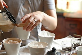 婦女,茶,咖啡館