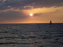 夏威夷,日落,海洋