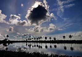 自然,日落,村