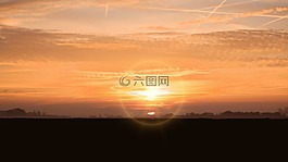 日落,景觀,傍晚的天空