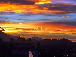 黎明,房子,景觀