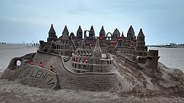 城堡,沙,海滩