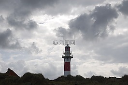灯塔,海,侧