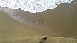 波,泡沫,海灘