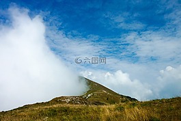云,山,天空