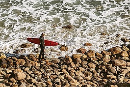 沖浪,沖浪板,巖