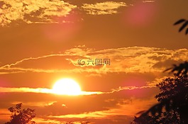 太陽,日落,abendstimmung