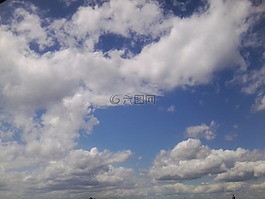 天空,夏季,云