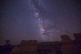 银河,星空,峡谷