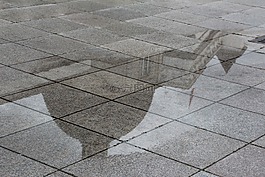鏡像,水坑,雨鏡子