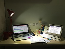 研究,夜,筆記本