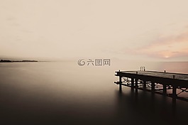 碼頭,長時間曝光,海