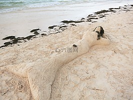 沙,美人魚,sandart