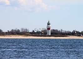 燈塔,島,海灘