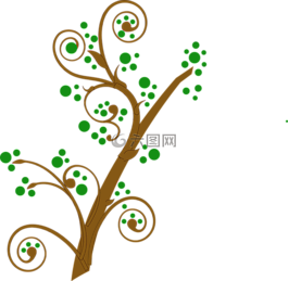 枝杈,綠色,打旋