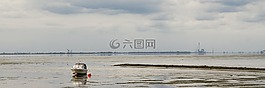 海灘,水,泥