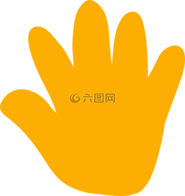 手,打印,橙色