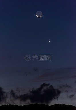 月亮,夜,夜晚的天空