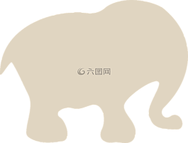 象,卡通,侧影