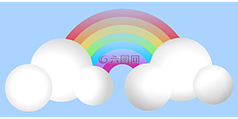 彩虹,云,天空