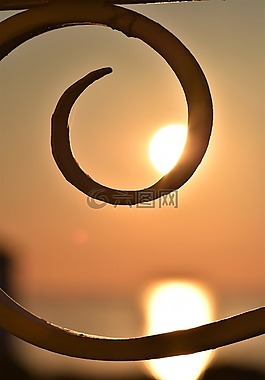 日出,背光,lichtspiel