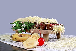蛋糕,香蕉,食品