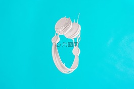 白,音樂,頭戴式耳機(jī)