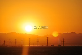 日出,景觀,日落