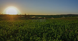 日落,isparta、 土耳其,水