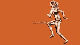 女子,女孩,田徑