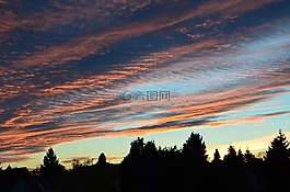 天空,云,日落