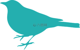 鸟,深青色,侧影