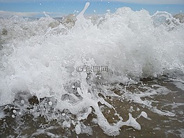 波,噴霧,泡沫