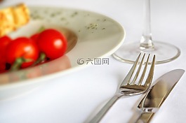 吃,gedeckter 表,刀具