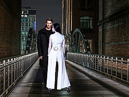casal,夜,城市