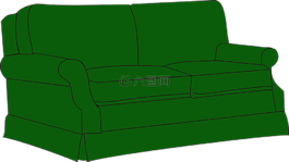 沙發(fā),家具,綠色