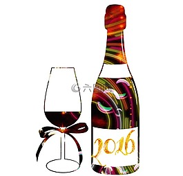 除夕,香檳酒,新的一年的一天