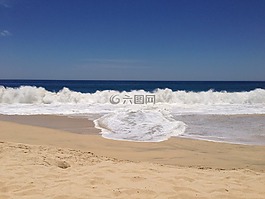 波,海灘,海洋