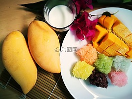芒果,水果,糯米飯