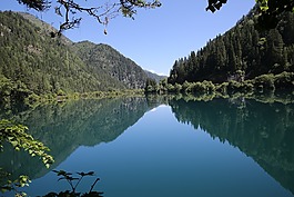 倒影,水,九寨溝