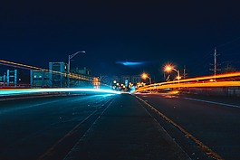 夜,建筑物,路