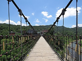 吊橋,橋,藍天