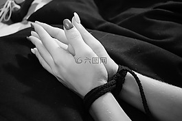 手,绳子,黑
