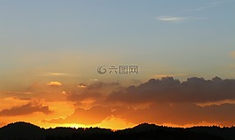 日落,秋季,天空