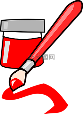 画笔,漆,红色