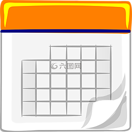 日历,空白,橙色