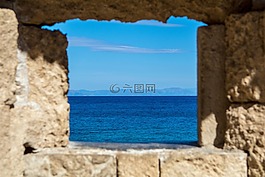 希臘,藍色,海
