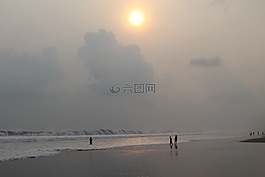 海灘,沙,海