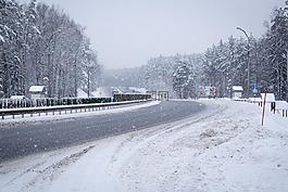 路,森林,雪路