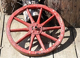 貨車車輪,紅色,木輪